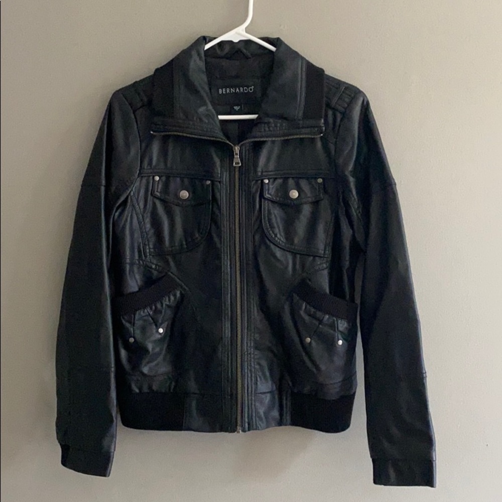 Woman’s faux leather jacket